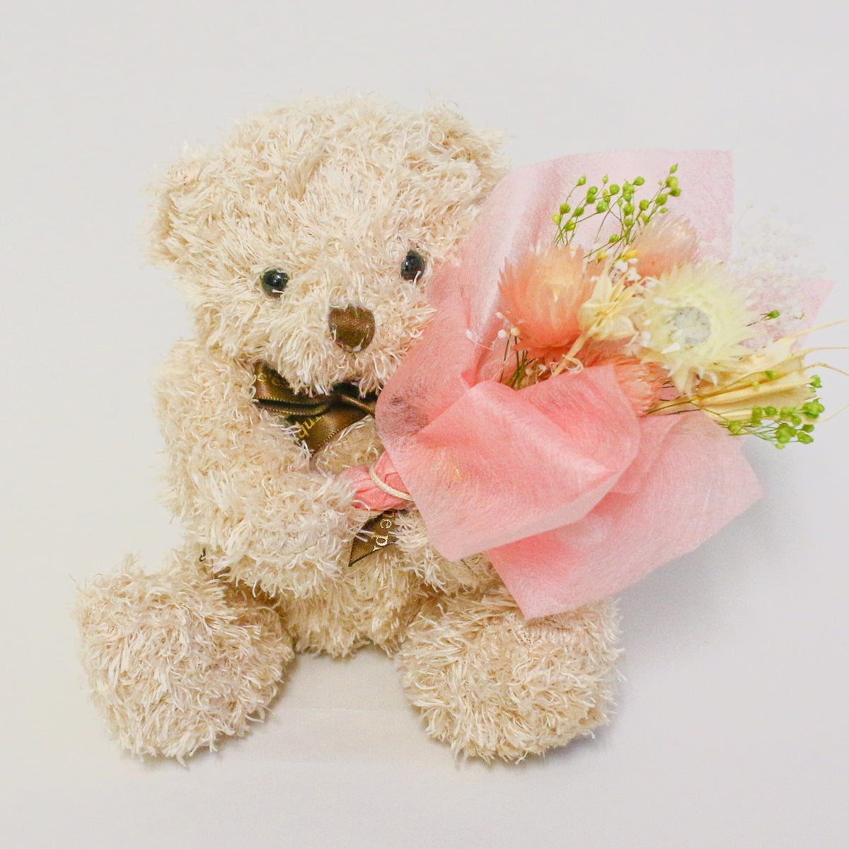 フラワーベア テディベア ぬいぐるみ 花 モチーフ 楽天市場】テディベア ぬいぐるみ フラワーブーケと幸せを運ぶ