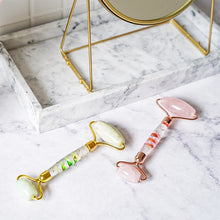 画像をギャラリービューアに読み込む, Crystal Face Roller <Rose quartz> <Flower>.