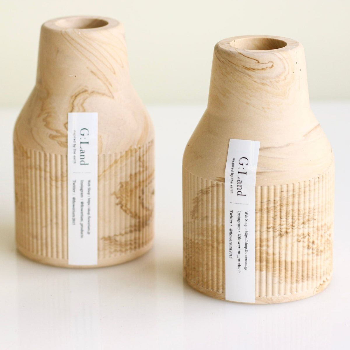   ❤︎ ストーンウェア フラワーベース3点　花瓶　vase ストーンウェアフラワーベース 3個セット ミニ - ライトベージュ