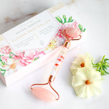 画像をギャラリービューアに読み込む, Crystal Face Roller <Rose quartz> <Flower>.