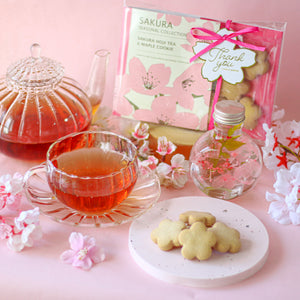 FLOWERiUM 桜ギフトセット＜Sakura & ほうじ茶 & クッキー＞