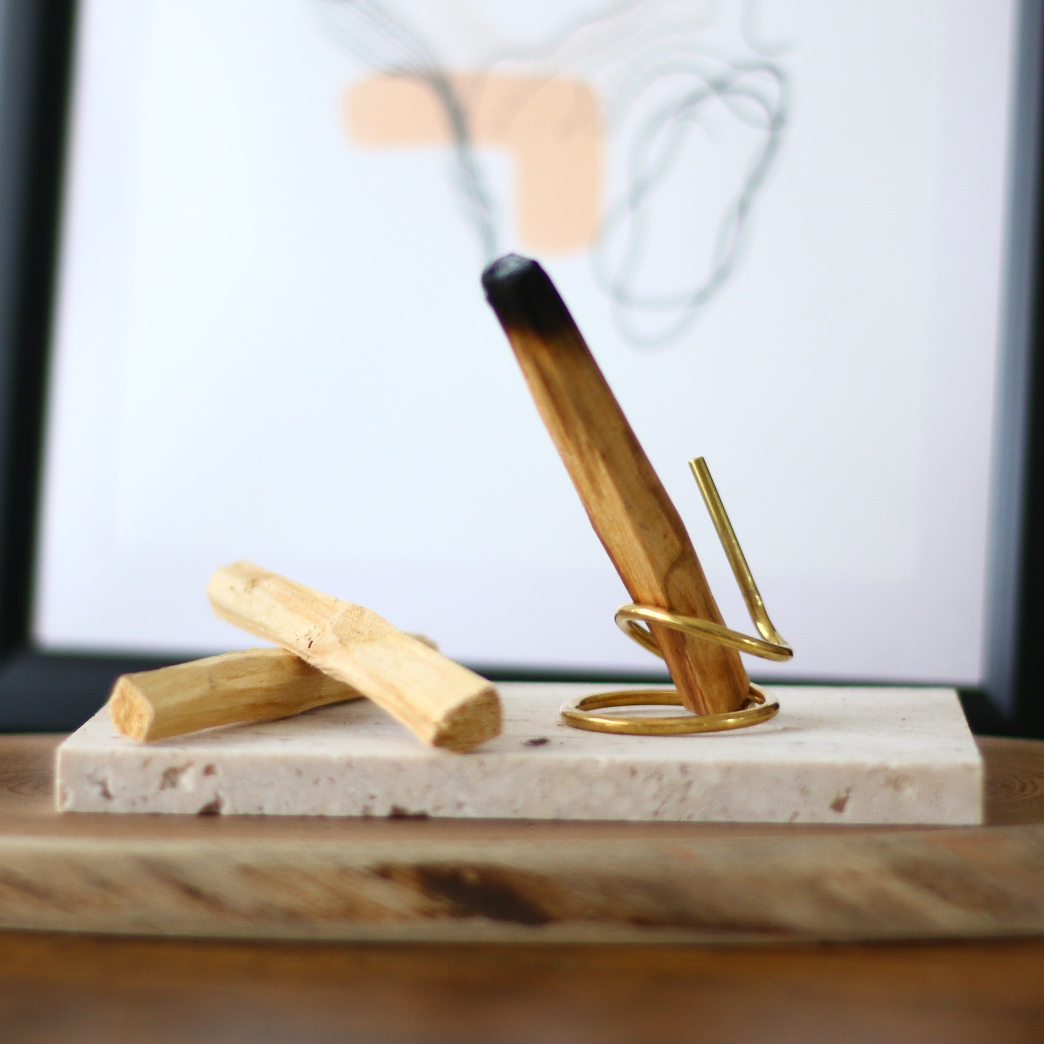 Dual Brass Palo Santo Holder -Swirl A | ギフト インテリア雑貨 G