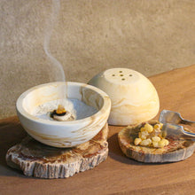 画像をギャラリービューアに読み込む, Power Wood Resin Incense Burner set
