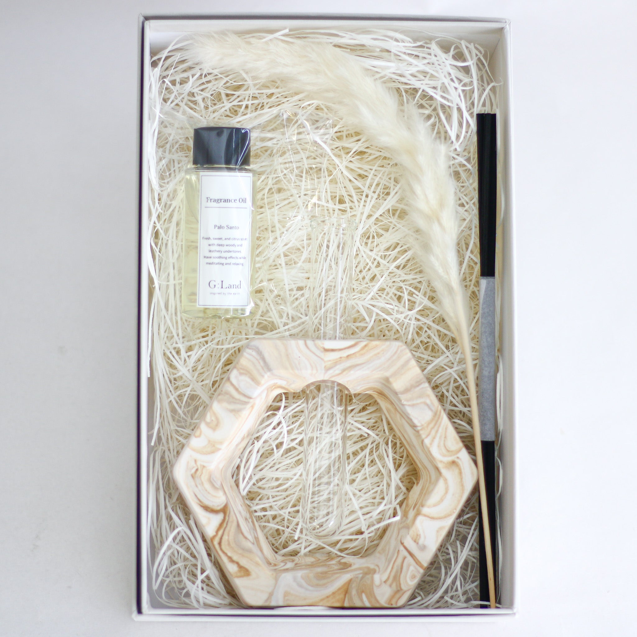 Reed Diffuser set Brown marble <Palo Santo>