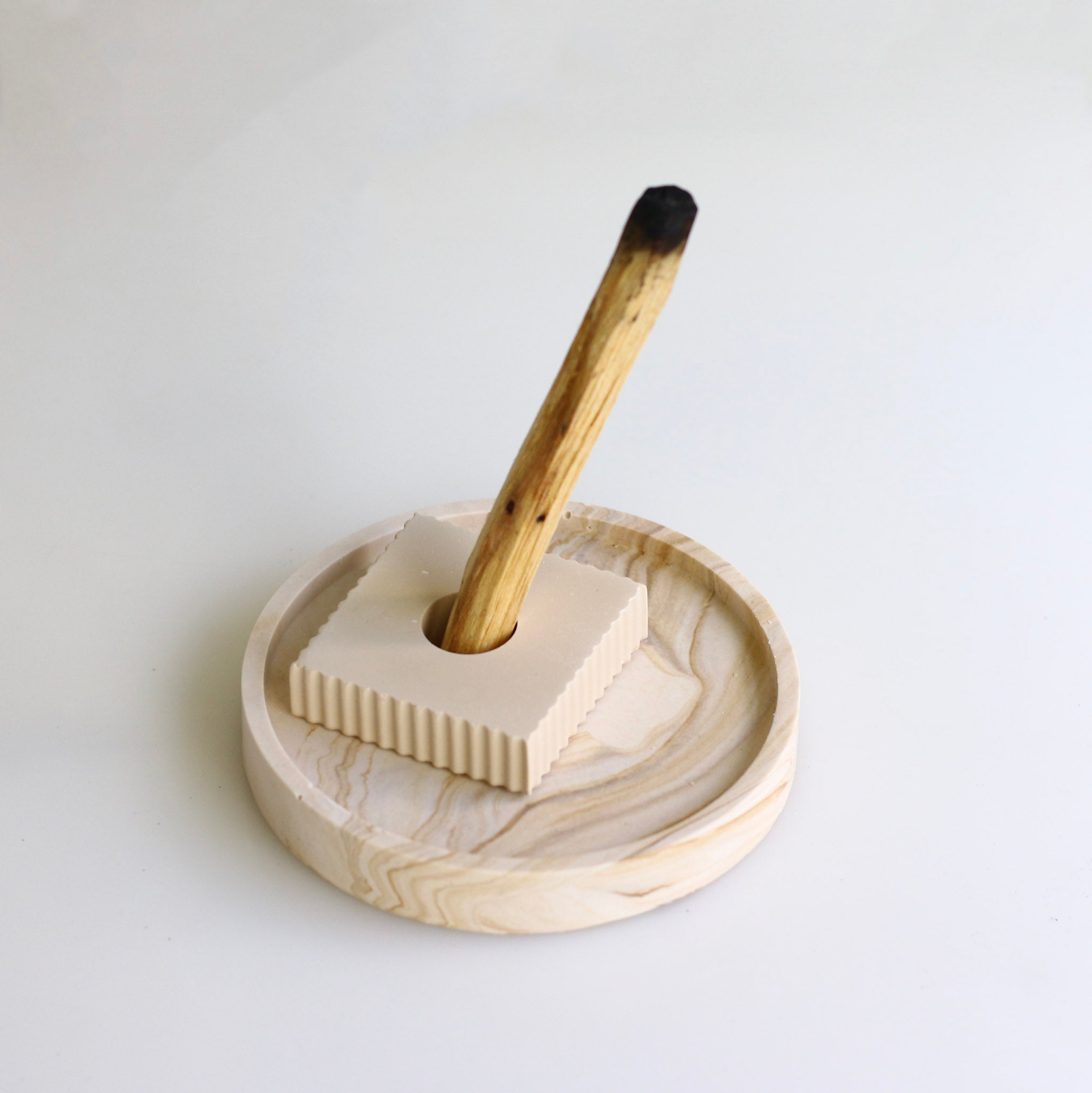 Eco Stone Palo Santo Holder -Warm Sand
